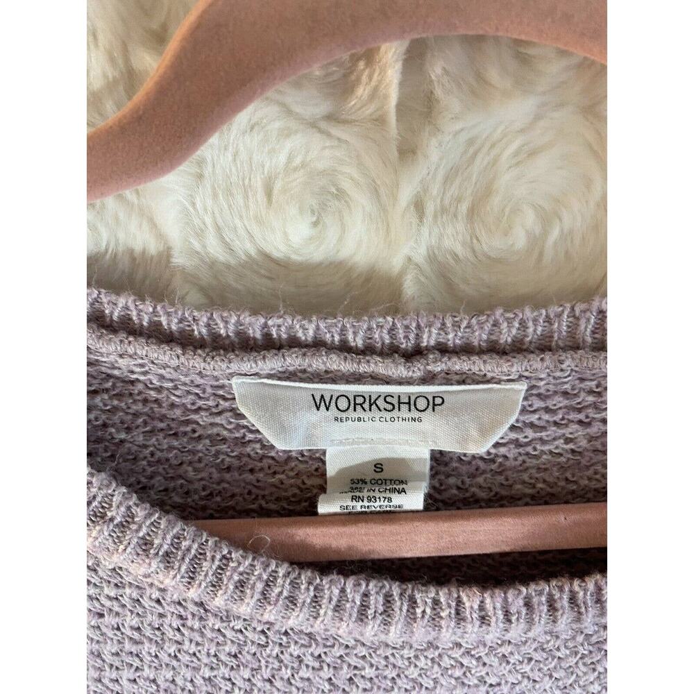 WORKSHOP REPUBLIC CLOTHING SZ S Cotton/Acrylic lavender pull over sweater - Picture 2 of 5